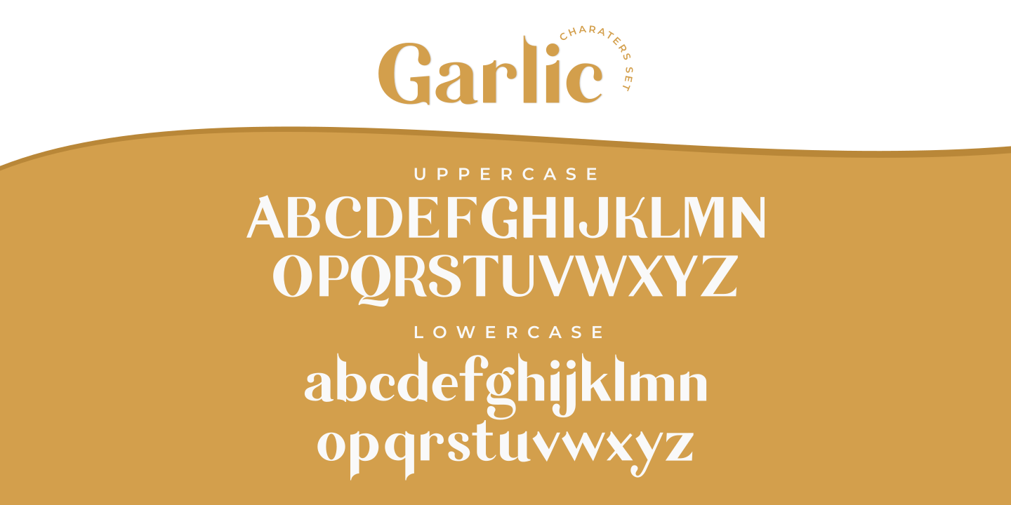 Przykład czcionki Garlic Outline Regular